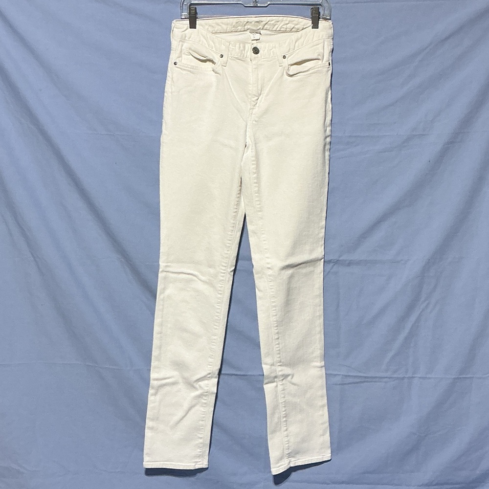 Eddie Bauer Classic White Denim Straight Leg Pants  Sz 6 Tall